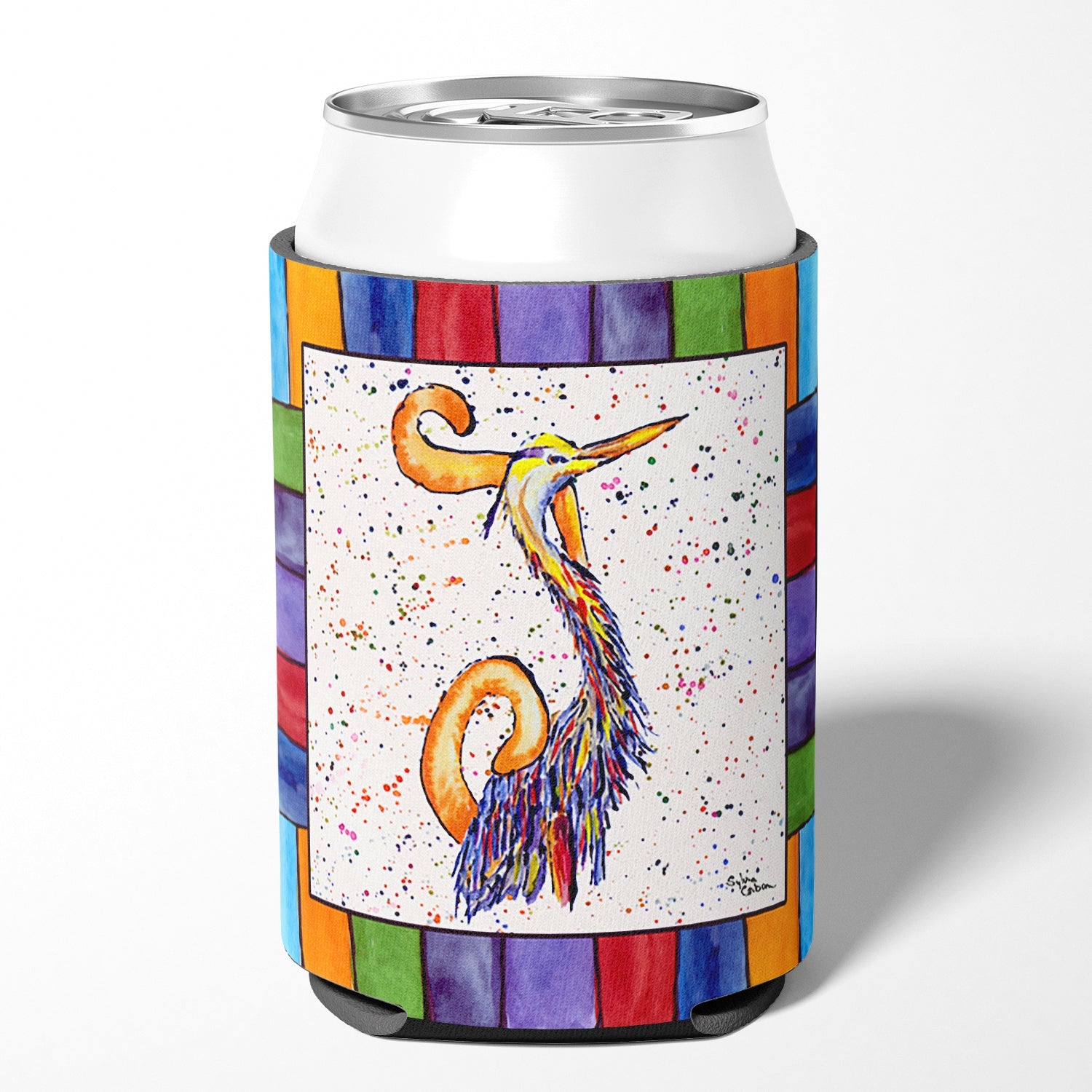 Beach and Seafood Letter J Can or Bottle Hugger Cooler Sleeve for Standard 12 oz Cans, Insulated Foam Beer & Soda Can Hugger Reusable