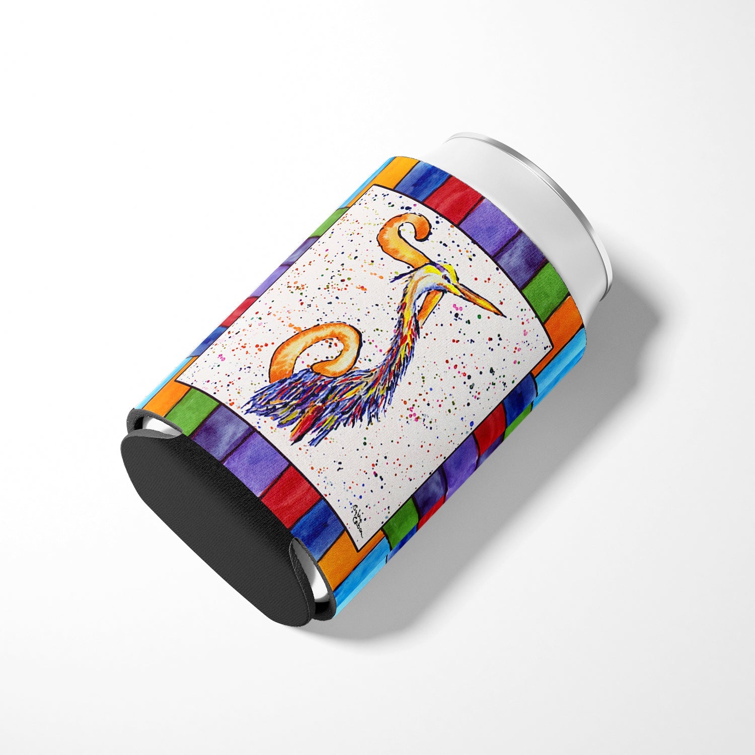 Beach and Seafood Letter J Can or Bottle Hugger Cooler Sleeve for Standard 12 oz Cans, Insulated Foam Beer & Soda Can Hugger Reusable