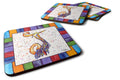 Beach and Seafood Letter J Foam Coasters Set of 4 Cup Coasters for Indoor Outdoor, Tabletop Protection, Anti Slip, Mouse pad Material