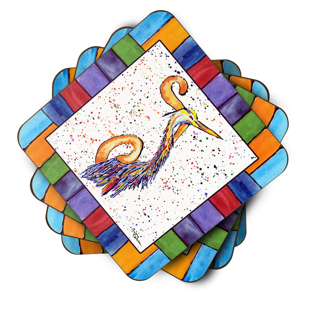 Beach and Seafood Letter J Foam Coasters Set of 4 Cup Coasters for Indoor Outdoor, Tabletop Protection, Anti Slip, Mouse pad Material