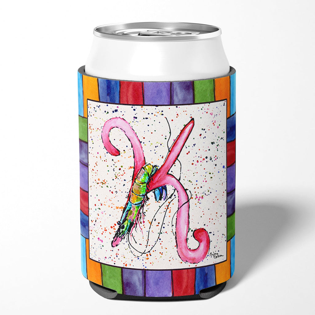 Beach and Seafood Letter K Can or Bottle Hugger Cooler Sleeve for Standard 12 oz Cans, Insulated Foam Beer & Soda Can Hugger Reusable