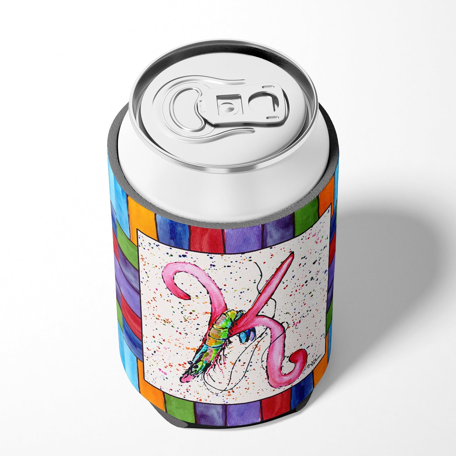 Beach and Seafood Letter K Can or Bottle Hugger Cooler Sleeve for Standard 12 oz Cans, Insulated Foam Beer & Soda Can Hugger Reusable