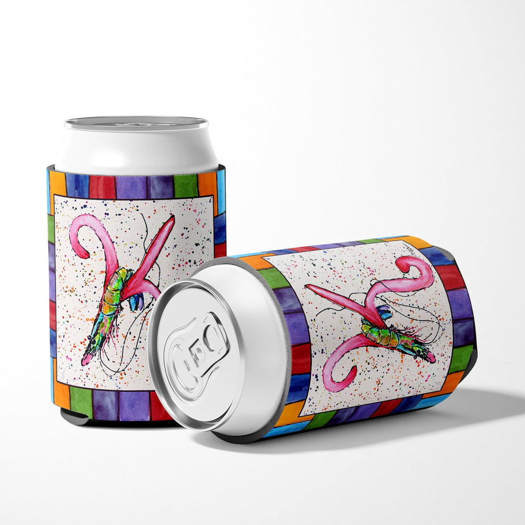 Beach and Seafood Letter K Can or Bottle Hugger Cooler Sleeve for Standard 12 oz Cans, Insulated Foam Beer & Soda Can Hugger Reusable