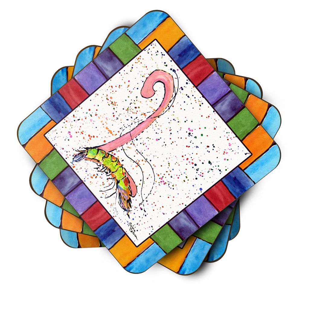 Beach and Seafood Letter L Foam Coasters Set of 4 Cup Coasters for Indoor Outdoor, Tabletop Protection, Anti Slip, Mouse pad Material