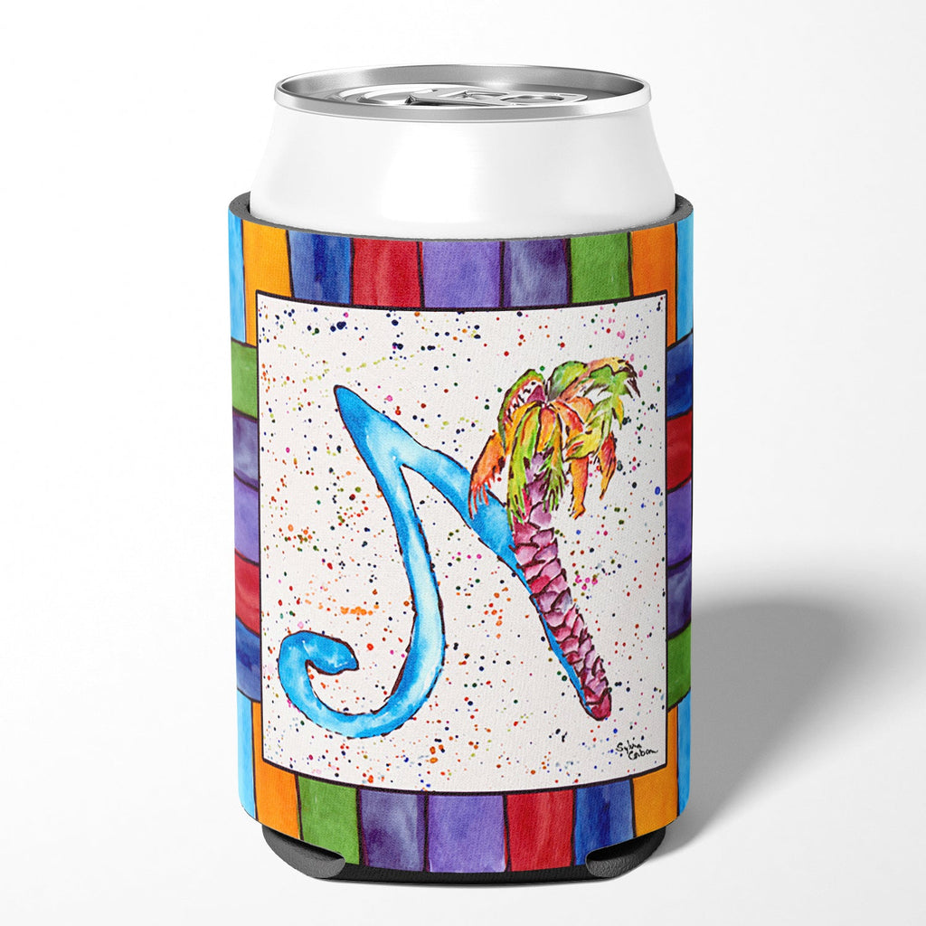 Beach and Seafood Letter N Can or Bottle Hugger Cooler Sleeve for Standard 12 oz Cans, Insulated Foam Beer & Soda Can Hugger Reusable