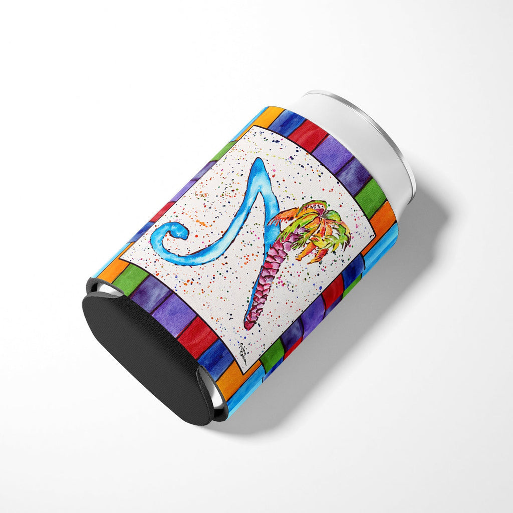 Beach and Seafood Letter N Can or Bottle Hugger Cooler Sleeve for Standard 12 oz Cans, Insulated Foam Beer & Soda Can Hugger Reusable