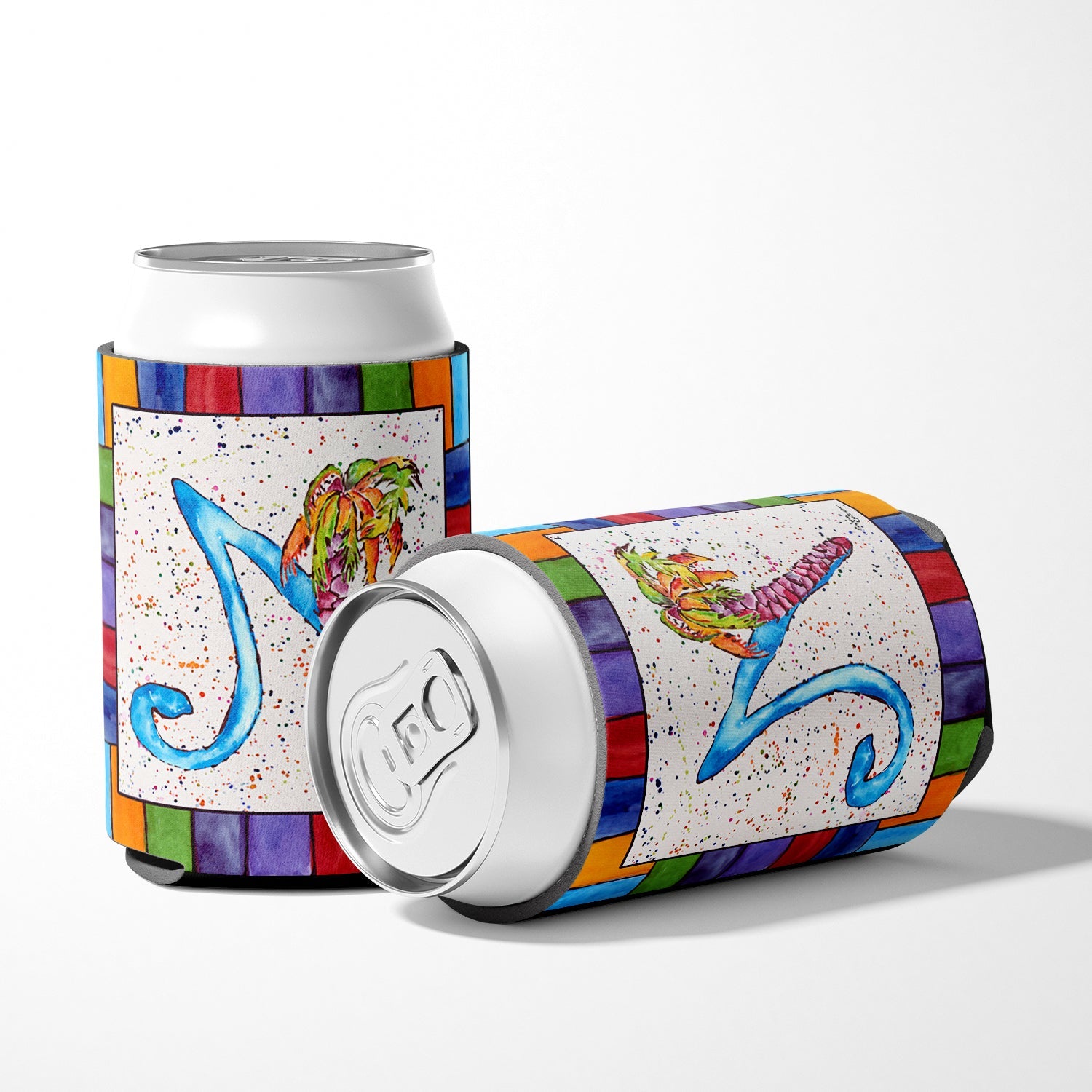 Beach and Seafood Letter N Can or Bottle Hugger Cooler Sleeve for Standard 12 oz Cans, Insulated Foam Beer & Soda Can Hugger Reusable