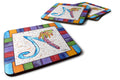Beach and Seafood Letter N Foam Coasters Set of 4 Cup Coasters for Indoor Outdoor, Tabletop Protection, Anti Slip, Mouse pad Material