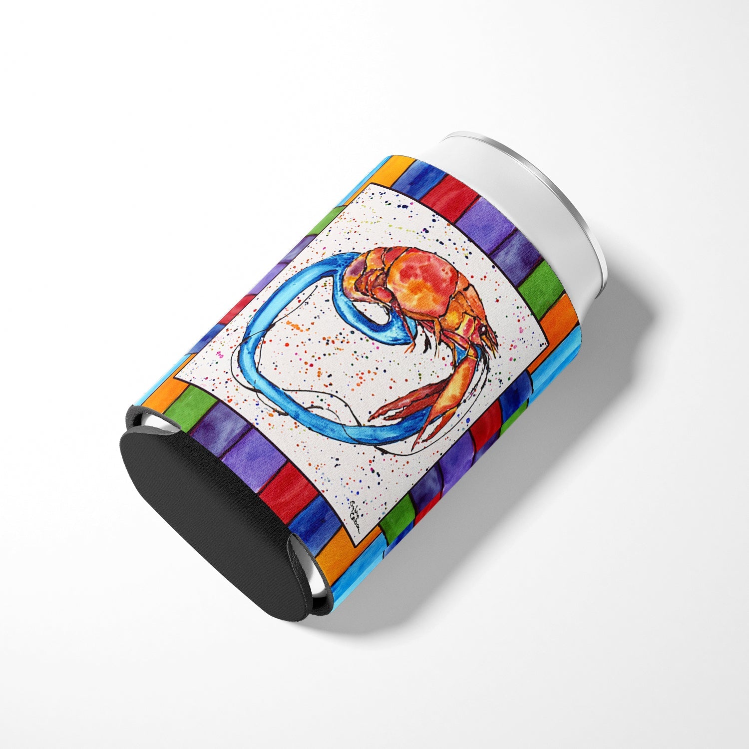 Beach and Seafood Letter O Can or Bottle Hugger Cooler Sleeve for Standard 12 oz Cans, Insulated Foam Beer & Soda Can Hugger Reusable