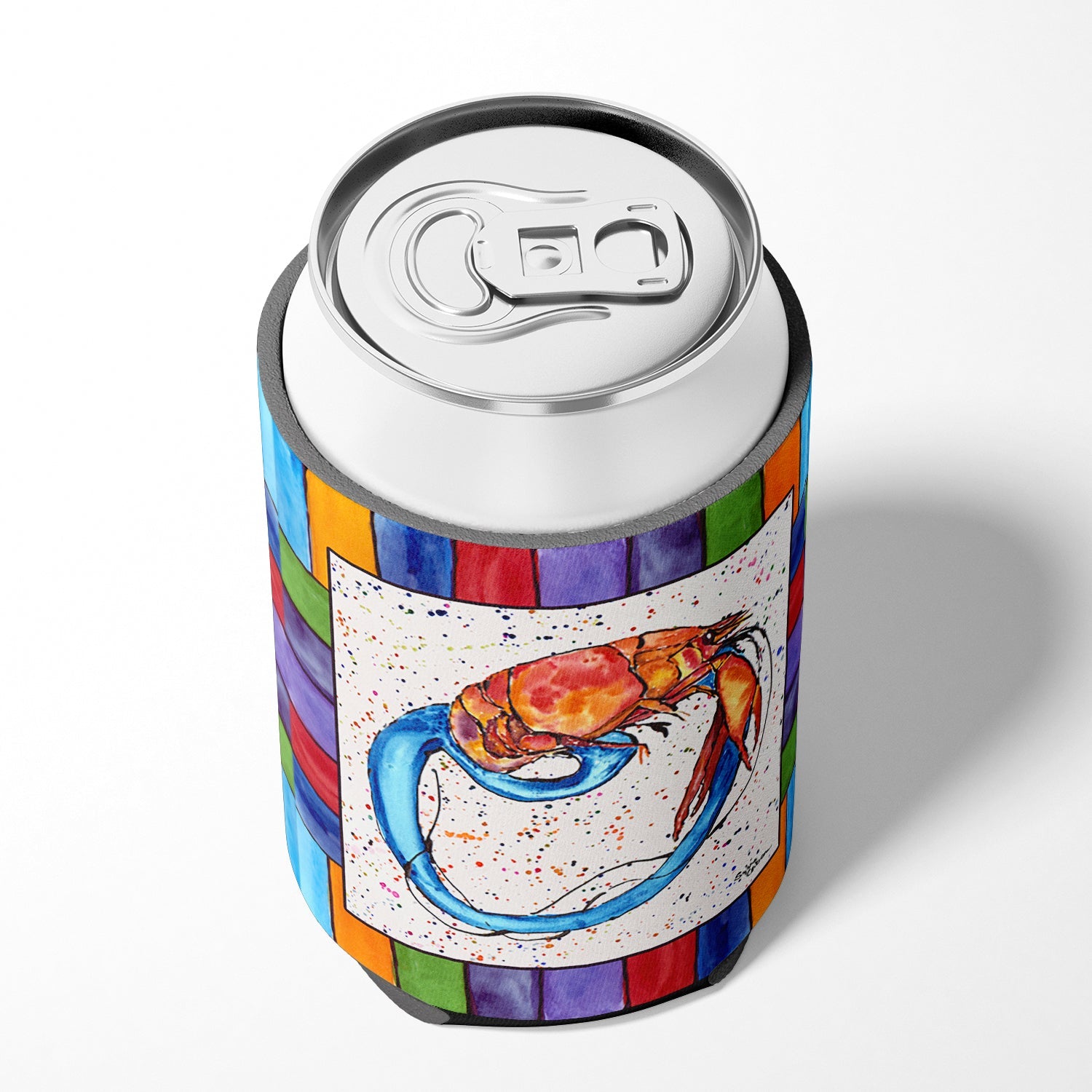 Beach and Seafood Letter O Can or Bottle Hugger Cooler Sleeve for Standard 12 oz Cans, Insulated Foam Beer & Soda Can Hugger Reusable