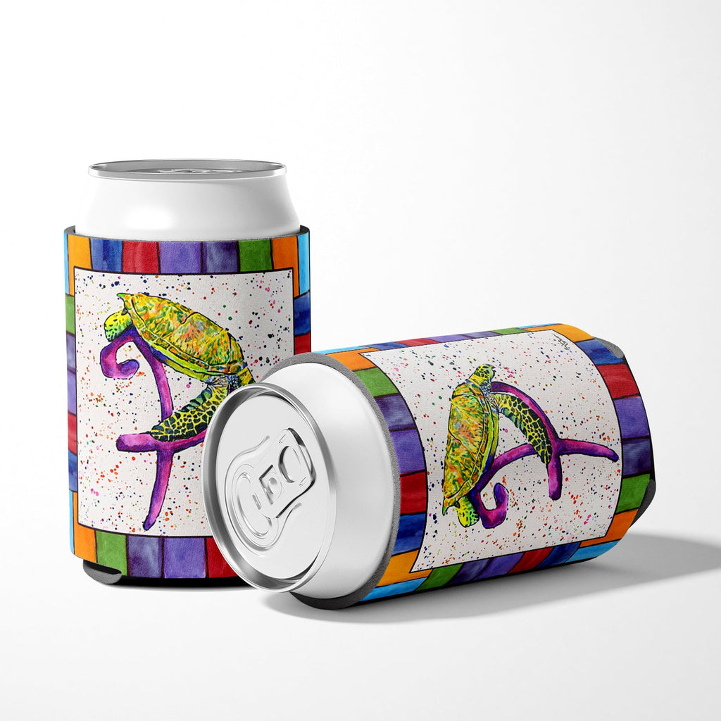 Beach and Seafood Letter P Can or Bottle Hugger Cooler Sleeve for Standard 12 oz Cans, Insulated Foam Beer & Soda Can Hugger Reusable