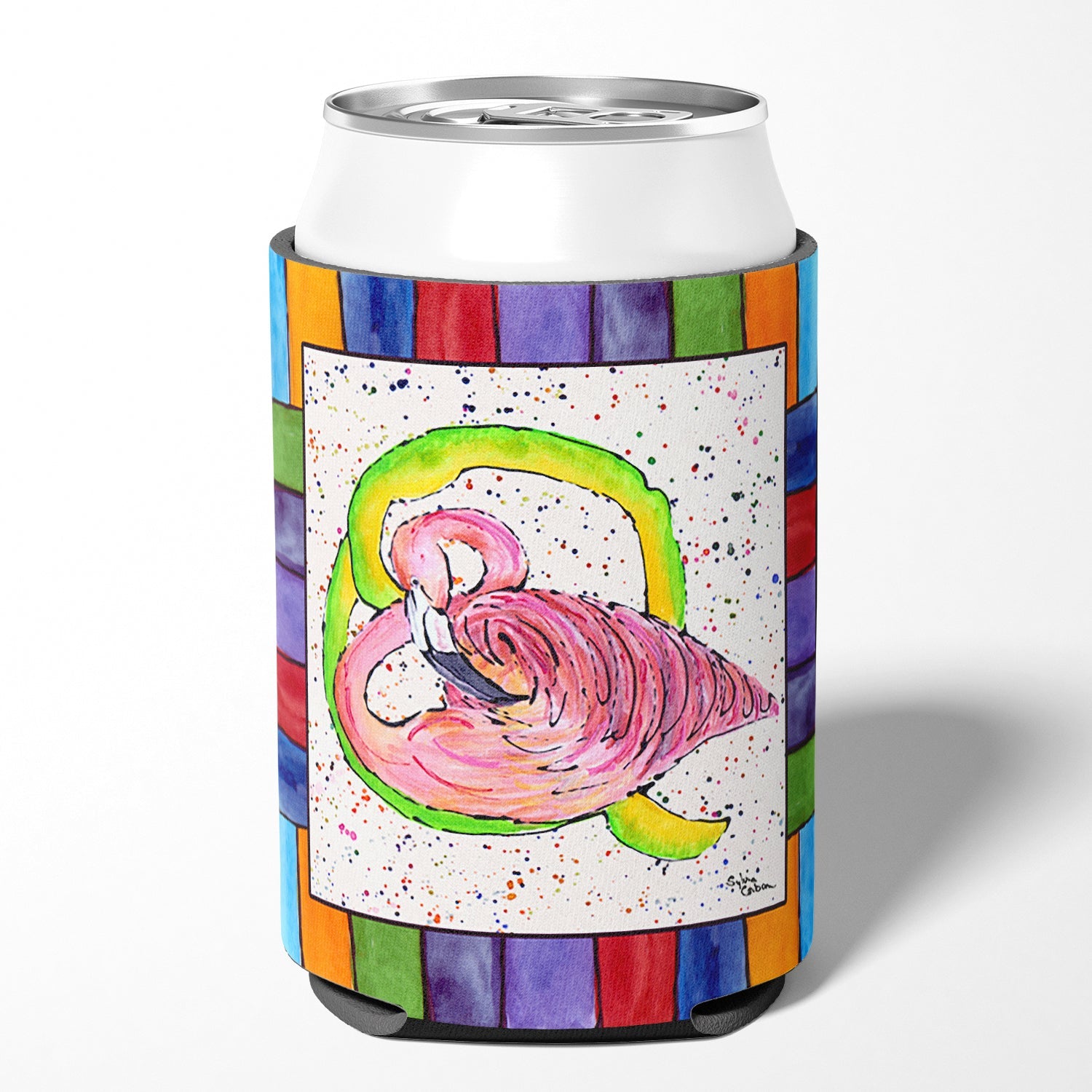 Beach and Seafood Letter Q Can or Bottle Hugger Cooler Sleeve for Standard 12 oz Cans, Insulated Foam Beer & Soda Can Hugger Reusable