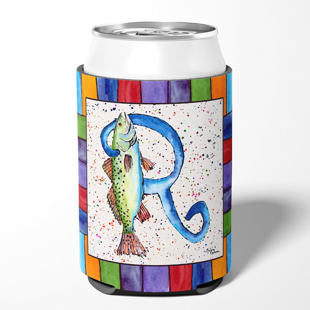 Beach and Seafood Letter R Can or Bottle Hugger Cooler Sleeve for Standard 12 oz Cans, Insulated Foam Beer & Soda Can Hugger Reusable