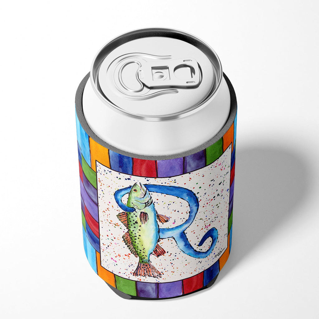 Beach and Seafood Letter R Can or Bottle Hugger Cooler Sleeve for Standard 12 oz Cans, Insulated Foam Beer & Soda Can Hugger Reusable