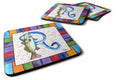 Beach and Seafood Letter R Foam Coasters Set of 4 Cup Coasters for Indoor Outdoor, Tabletop Protection, Anti Slip, Mouse pad Material