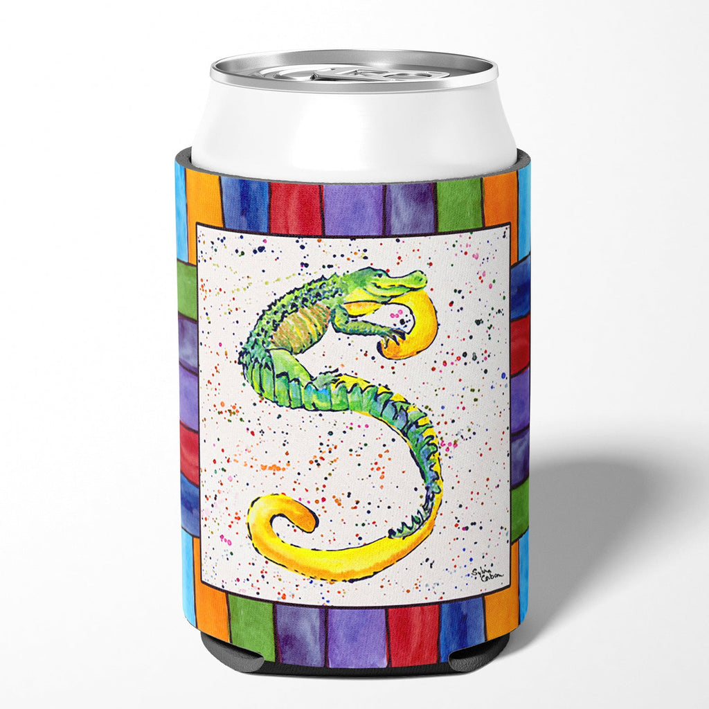 Beach and Seafood Letter S Can or Bottle Hugger Cooler Sleeve for Standard 12 oz Cans, Insulated Foam Beer & Soda Can Hugger Reusable