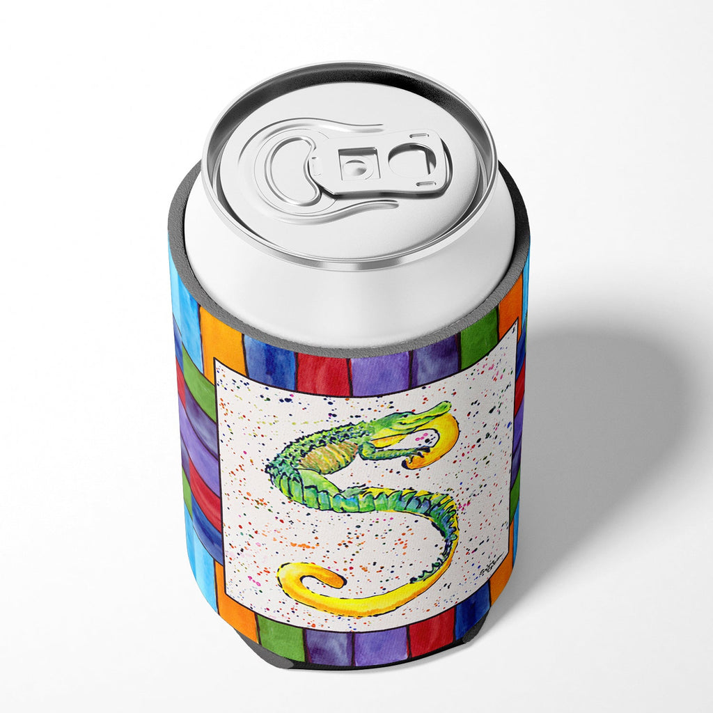 Beach and Seafood Letter S Can or Bottle Hugger Cooler Sleeve for Standard 12 oz Cans, Insulated Foam Beer & Soda Can Hugger Reusable