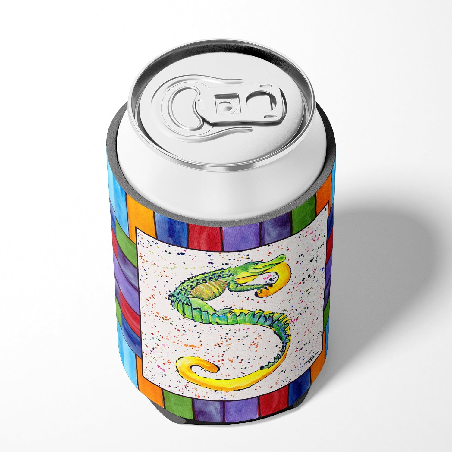 Beach and Seafood Letter S Can or Bottle Hugger Cooler Sleeve for Standard 12 oz Cans, Insulated Foam Beer & Soda Can Hugger Reusable