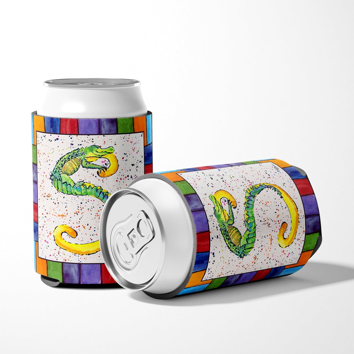 Beach and Seafood Letter S Can or Bottle Hugger Cooler Sleeve for Standard 12 oz Cans, Insulated Foam Beer & Soda Can Hugger Reusable