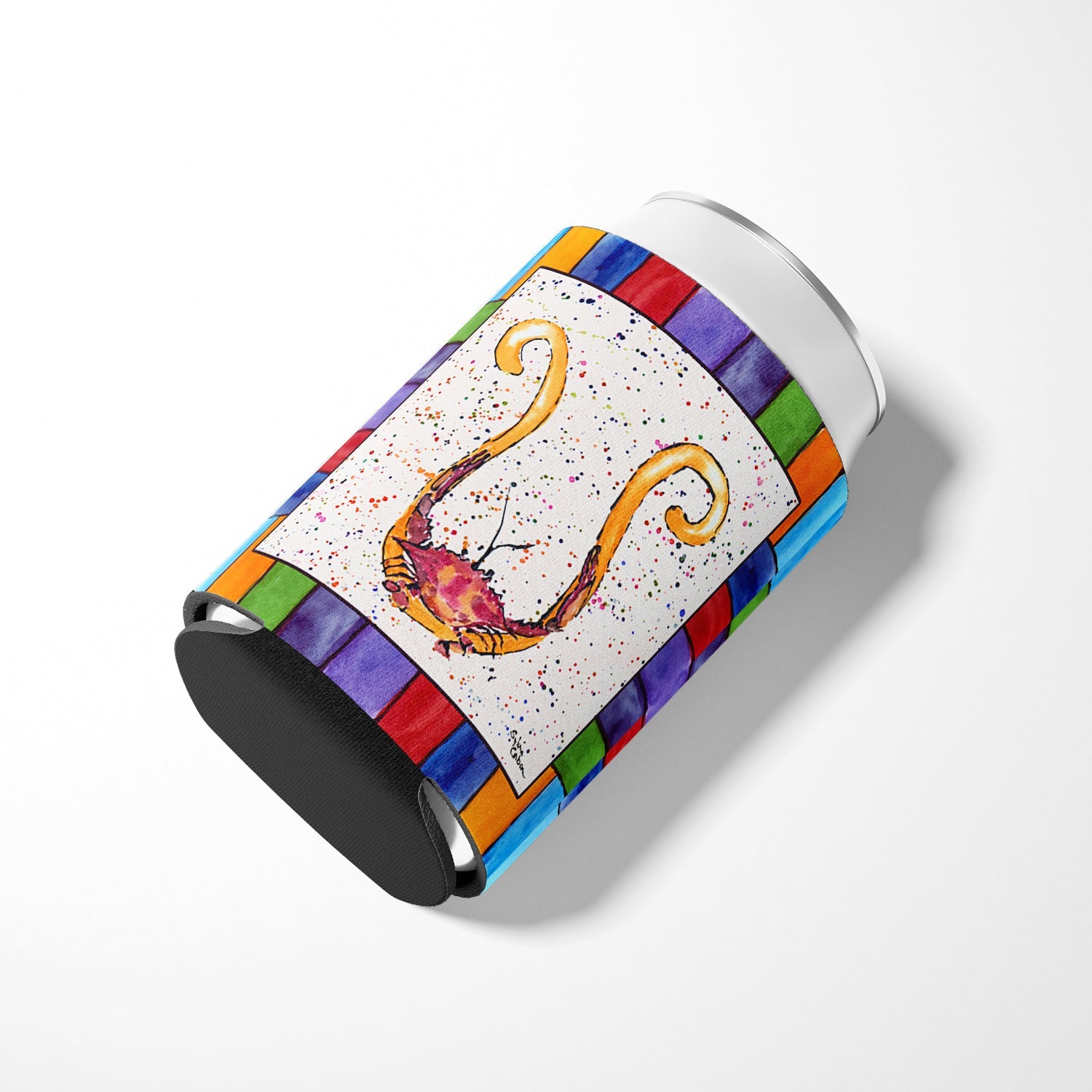 Beach and Seafood Letter U Can or Bottle Hugger Cooler Sleeve for Standard 12 oz Cans, Insulated Foam Beer & Soda Can Hugger Reusable
