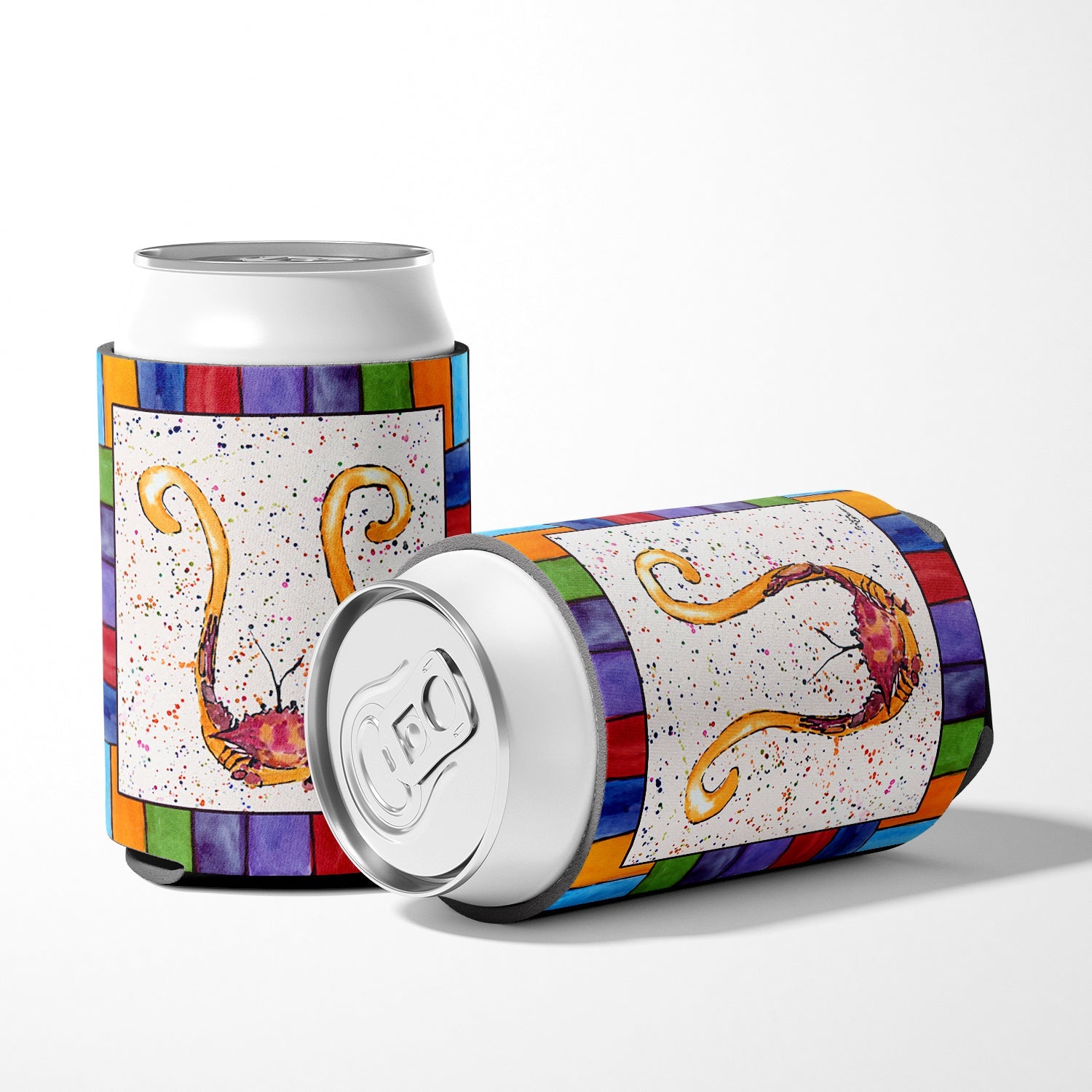 Beach and Seafood Letter U Can or Bottle Hugger Cooler Sleeve for Standard 12 oz Cans, Insulated Foam Beer & Soda Can Hugger Reusable