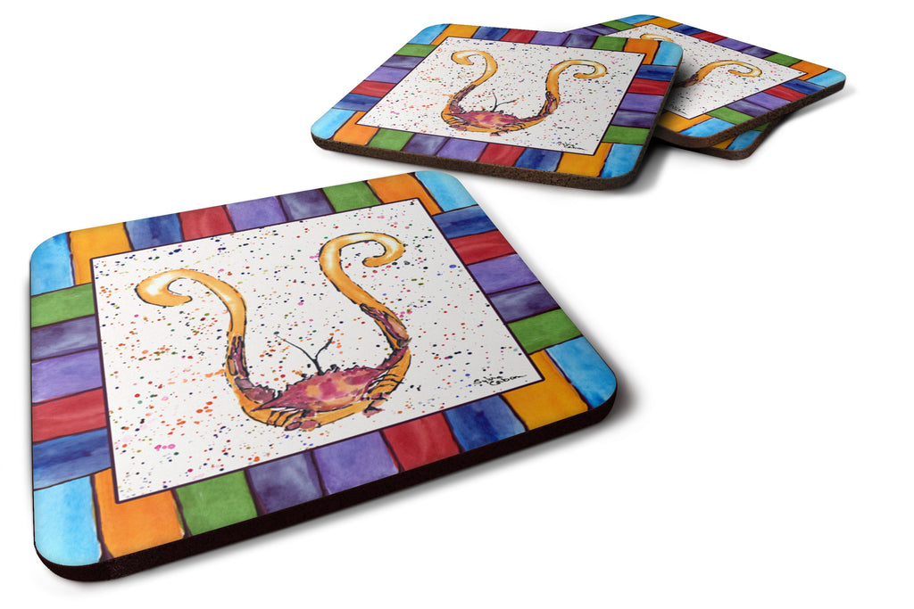 Beach and Seafood Letter U Foam Coasters Set of 4 Cup Coasters for Indoor Outdoor, Tabletop Protection, Anti Slip, Mouse pad Material