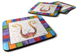 Beach and Seafood Letter U Foam Coasters Set of 4 Cup Coasters for Indoor Outdoor, Tabletop Protection, Anti Slip, Mouse pad Material