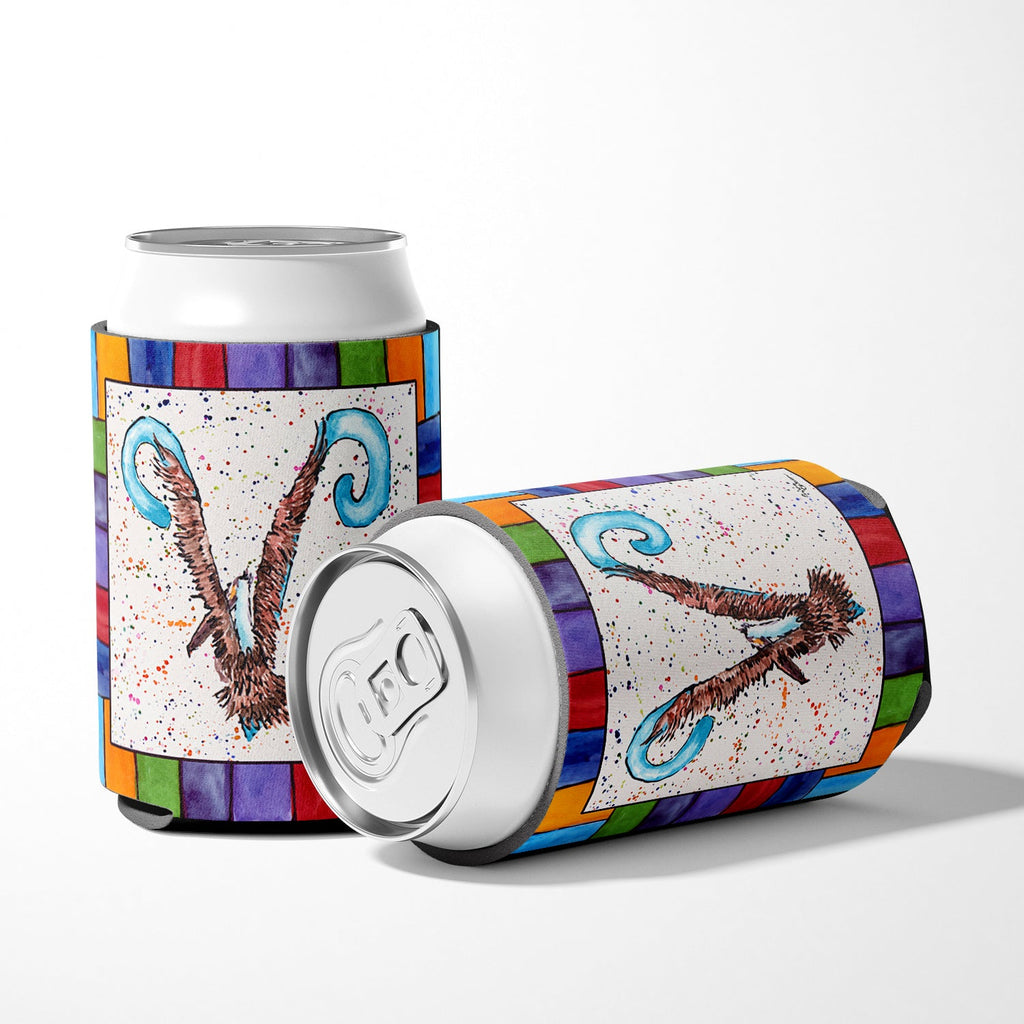 Beach and Seafood Letter V Can or Bottle Hugger Cooler Sleeve for Standard 12 oz Cans, Insulated Foam Beer & Soda Can Hugger Reusable