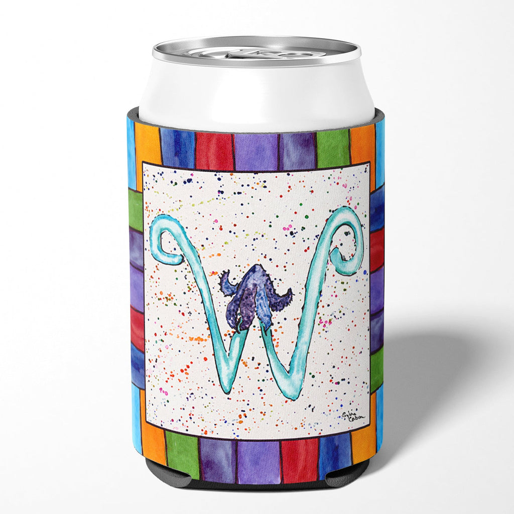 Beach and Seafood Letter W Can or Bottle Hugger Cooler Sleeve for Standard 12 oz Cans, Insulated Foam Beer & Soda Can Hugger Reusable
