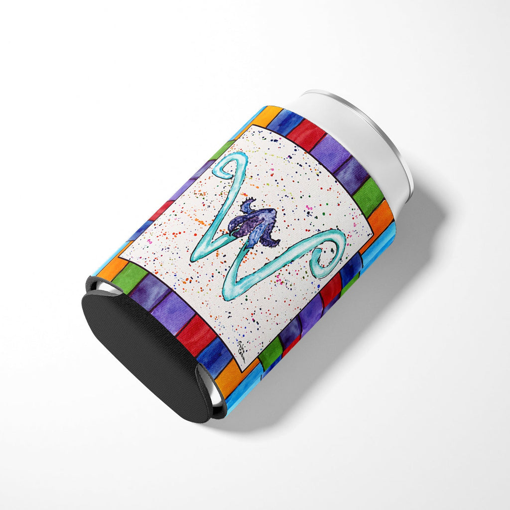 Beach and Seafood Letter W Can or Bottle Hugger Cooler Sleeve for Standard 12 oz Cans, Insulated Foam Beer & Soda Can Hugger Reusable