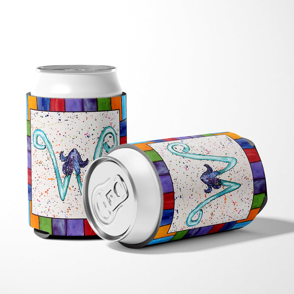 Beach and Seafood Letter W Can or Bottle Hugger Cooler Sleeve for Standard 12 oz Cans, Insulated Foam Beer & Soda Can Hugger Reusable