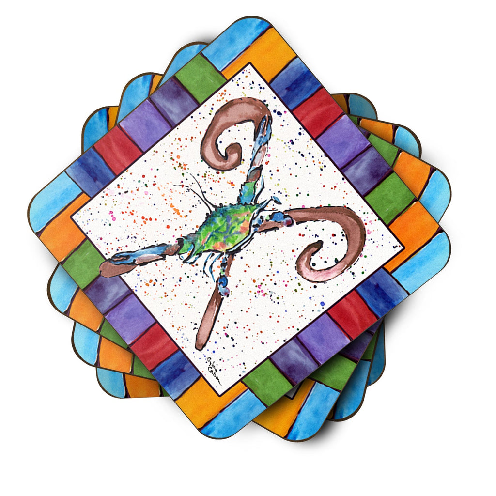 Beach and Seafood Letter X Foam Coasters Set of 4 Cup Coasters for Indoor Outdoor, Tabletop Protection, Anti Slip, Mouse pad Material
