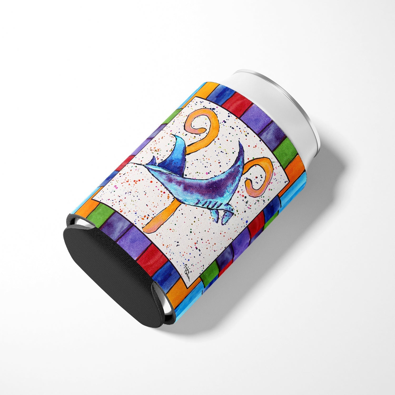 Beach and Seafood Letter Y Can or Bottle Hugger Cooler Sleeve for Standard 12 oz Cans, Insulated Foam Beer & Soda Can Hugger Reusable