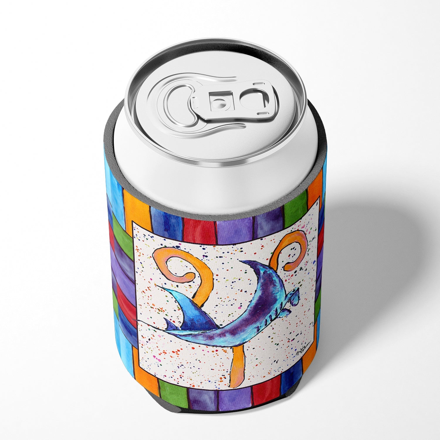 Beach and Seafood Letter Y Can or Bottle Hugger Cooler Sleeve for Standard 12 oz Cans, Insulated Foam Beer & Soda Can Hugger Reusable