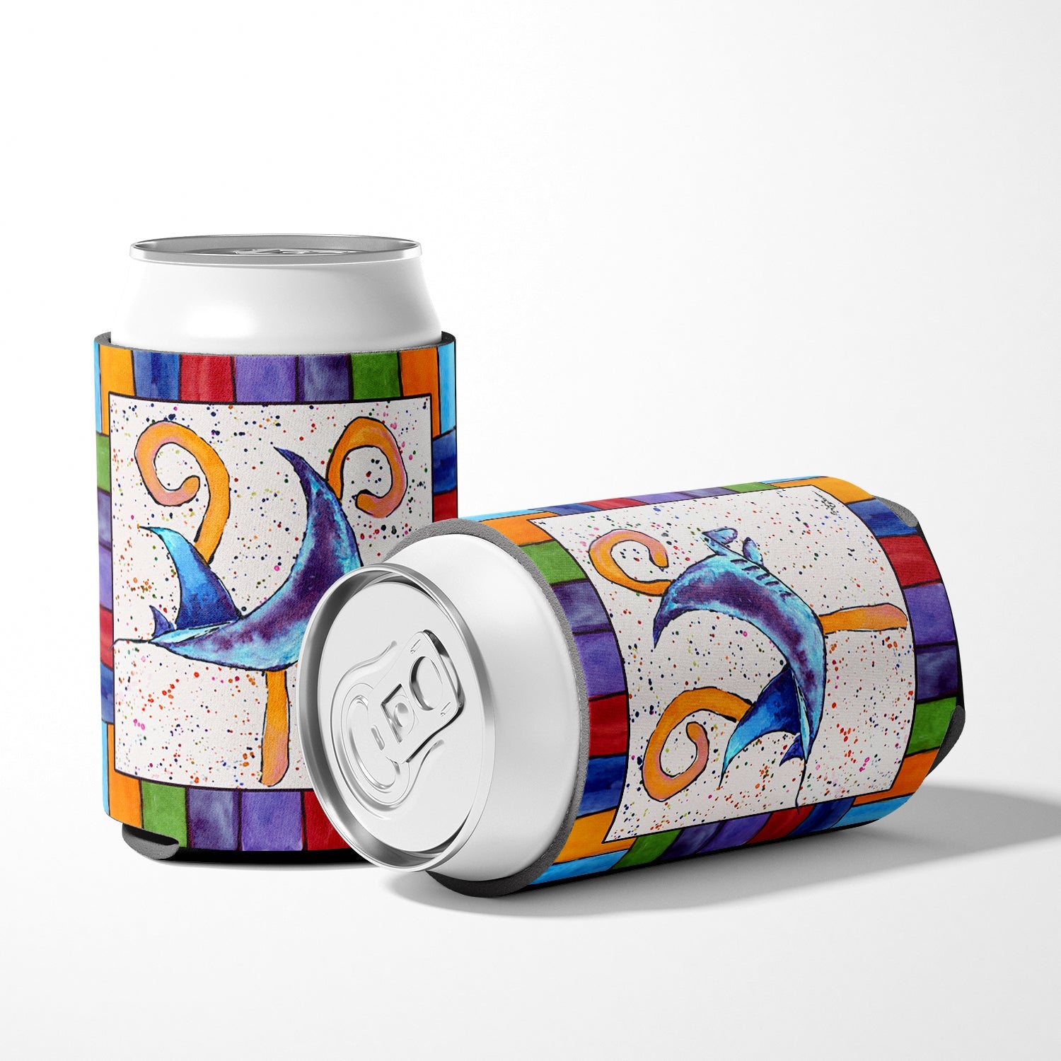 Beach and Seafood Letter Y Can or Bottle Hugger Cooler Sleeve for Standard 12 oz Cans, Insulated Foam Beer & Soda Can Hugger Reusable