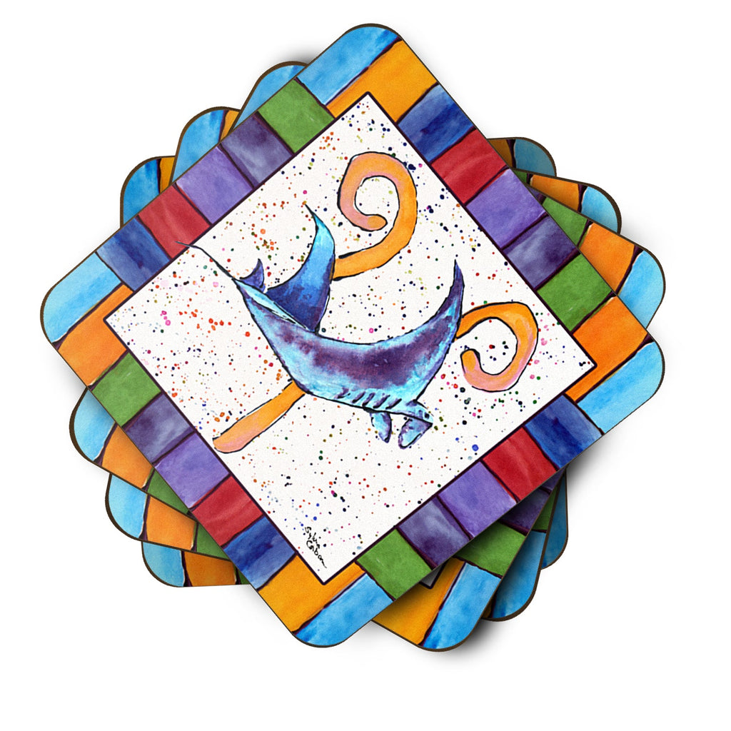 Beach and Seafood Letter Y Foam Coasters Set of 4 Cup Coasters for Indoor Outdoor, Tabletop Protection, Anti Slip, Mouse pad Material