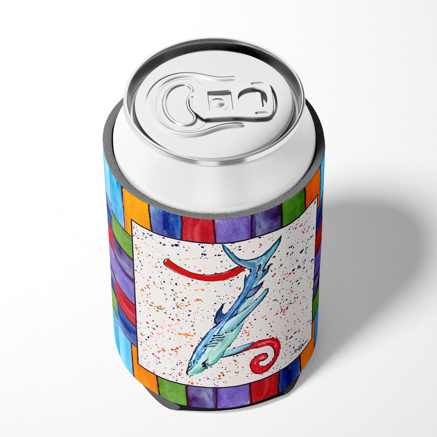 Beach and Seafood Letter Z Can or Bottle Hugger Cooler Sleeve for Standard 12 oz Cans, Insulated Foam Beer & Soda Can Hugger Reusable