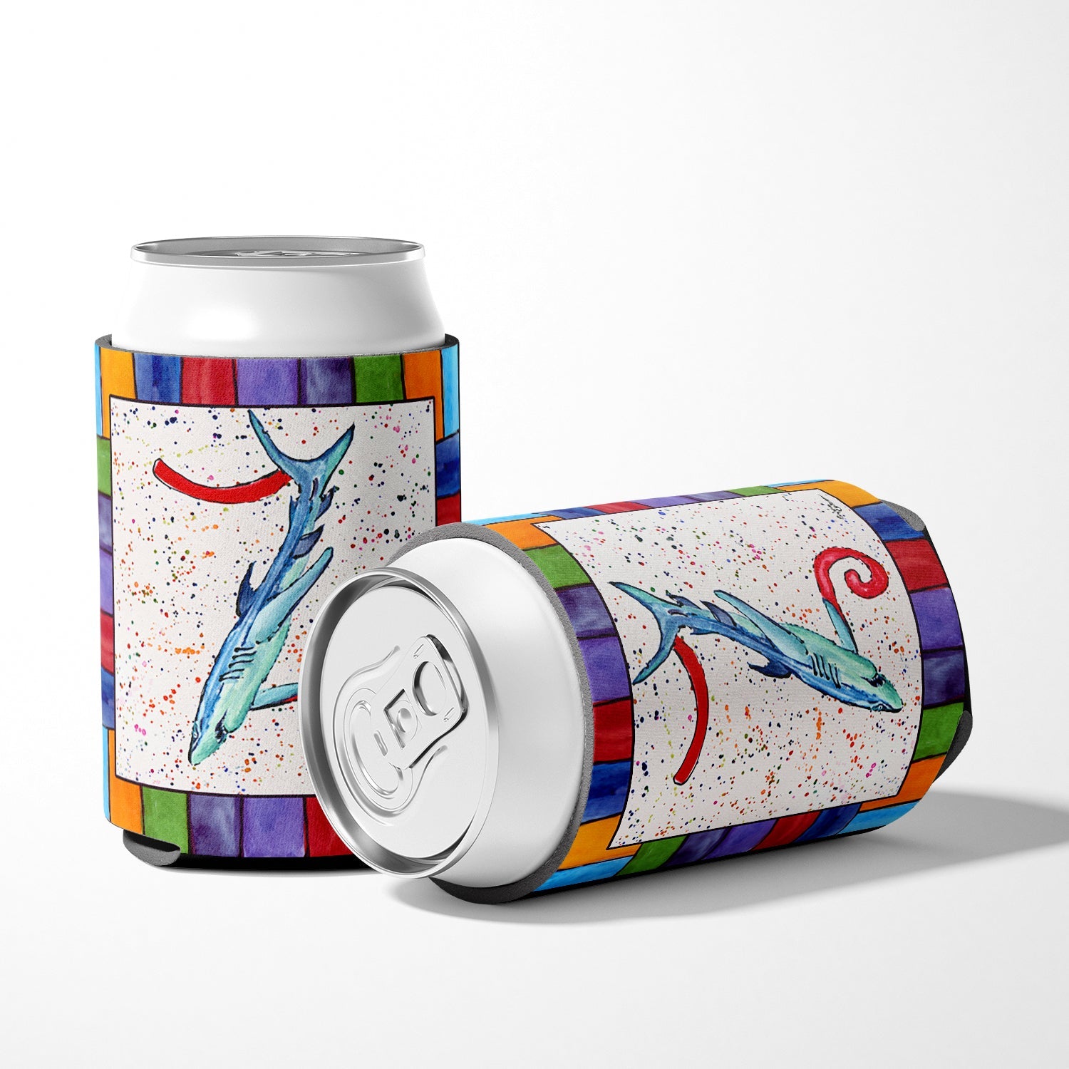 Beach and Seafood Letter Z Can or Bottle Hugger Cooler Sleeve for Standard 12 oz Cans, Insulated Foam Beer & Soda Can Hugger Reusable