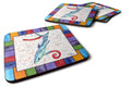 Beach and Seafood Letter Z Foam Coasters Set of 4 Cup Coasters for Indoor Outdoor, Tabletop Protection, Anti Slip, Mouse pad Material