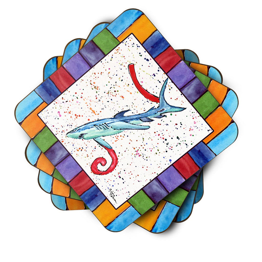 Beach and Seafood Letter Z Foam Coasters Set of 4 Cup Coasters for Indoor Outdoor, Tabletop Protection, Anti Slip, Mouse pad Material