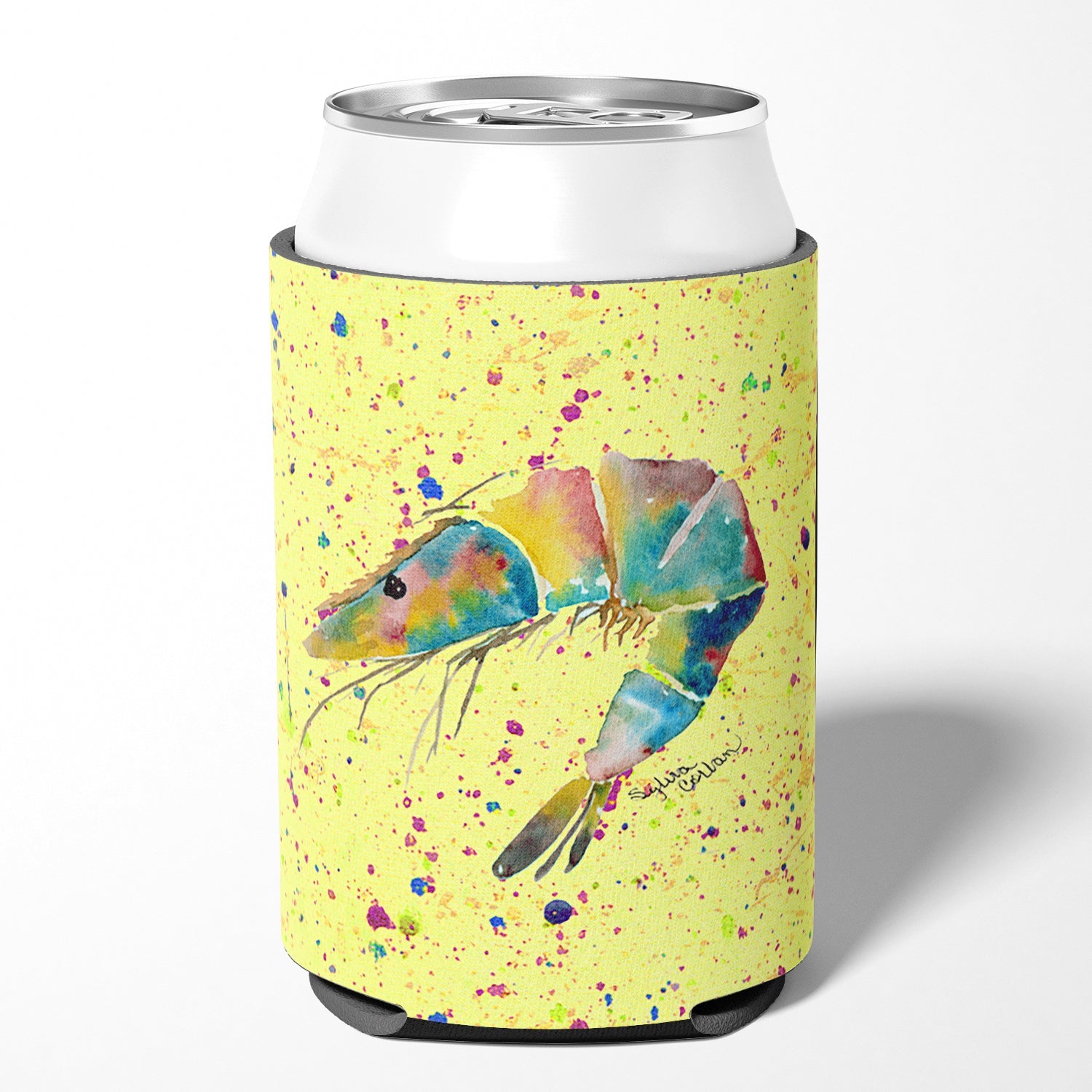 Shrimp Can or Bottle Hugger Cooler Sleeve for Standard 12 oz Cans, Insulated Foam Beer & Soda Can Hugger Reusable