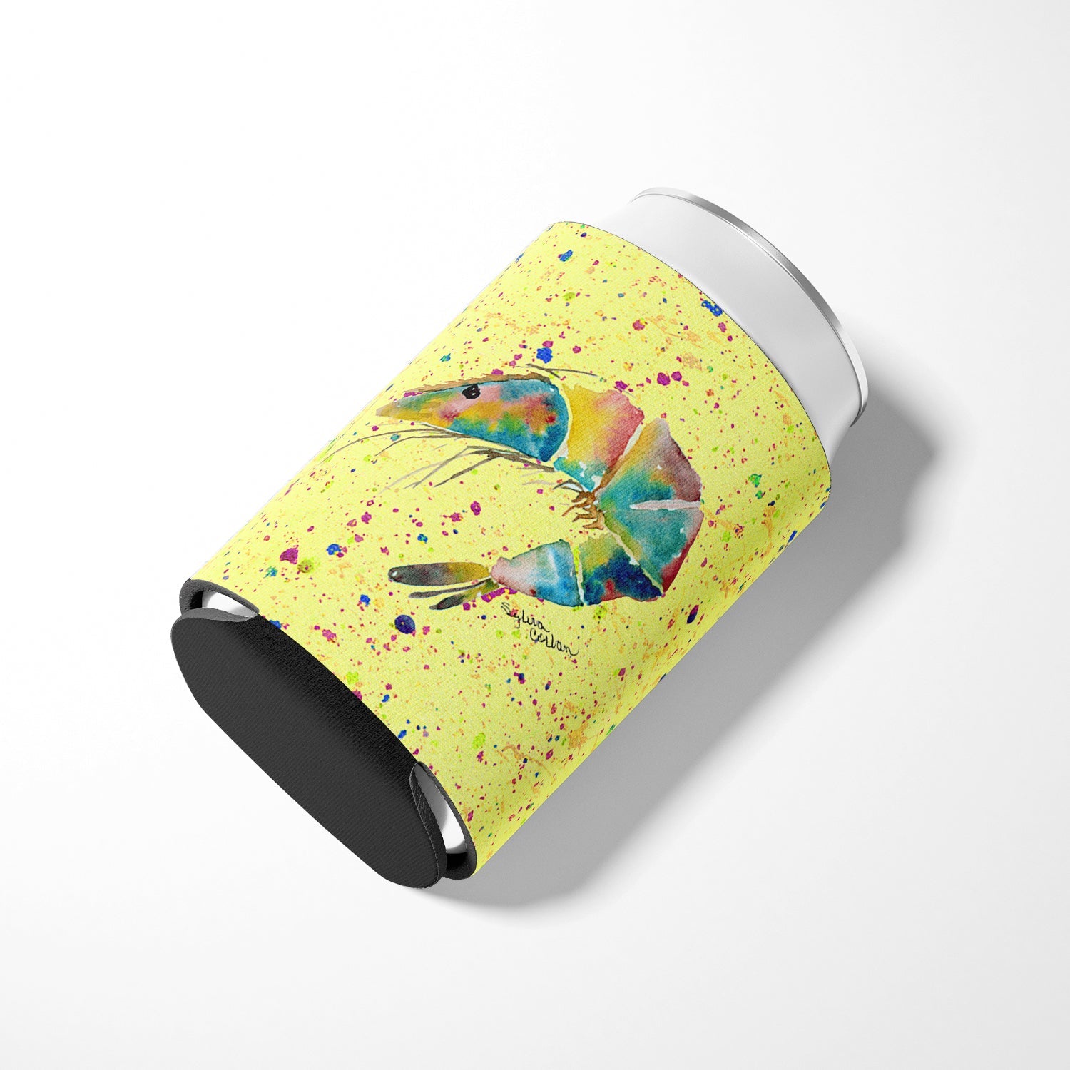 Shrimp Can or Bottle Hugger Cooler Sleeve for Standard 12 oz Cans, Insulated Foam Beer & Soda Can Hugger Reusable