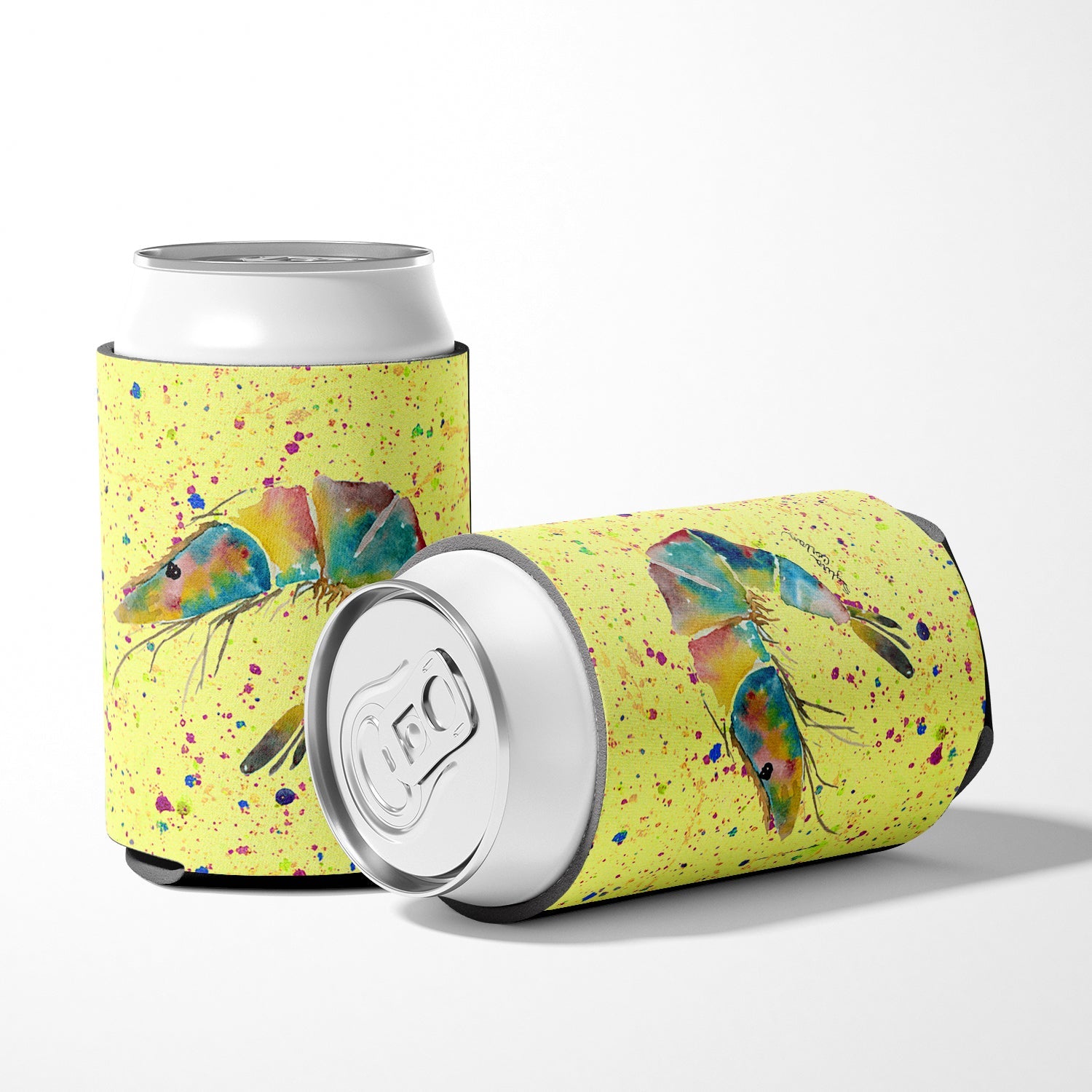 Shrimp Can or Bottle Hugger Cooler Sleeve for Standard 12 oz Cans, Insulated Foam Beer & Soda Can Hugger Reusable