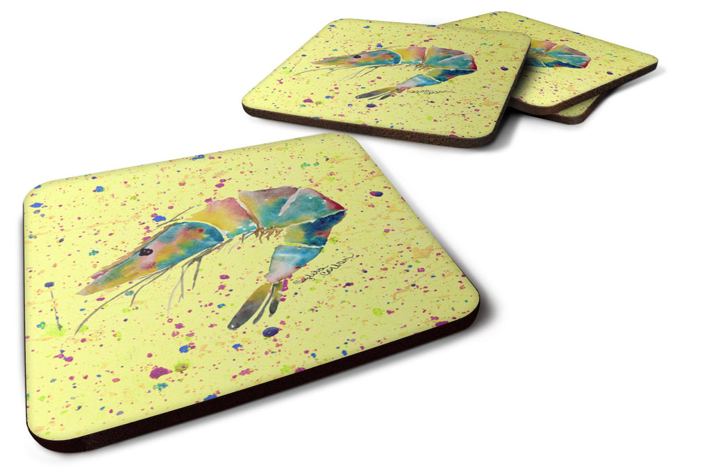 Shrimp Foam Coasters Set of 4 Cup Coasters for Indoor Outdoor, Tabletop Protection, Anti Slip, Mouse pad Material