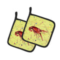 Crawfish Pot Holder Set of 2 Heat Resistant Quilted Hot Pads 7.5 x 7.5 Inch, Insulated Kitchen Trivets for Cooking & Baking