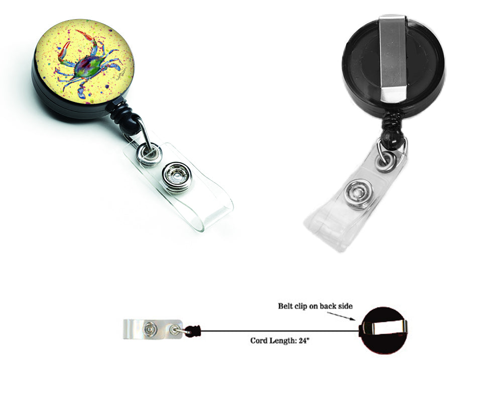 Crab Retractable Badge Reel for Nurses ID Badge Holder with Clip Retractable Employee Badge Holder, Belt Clip