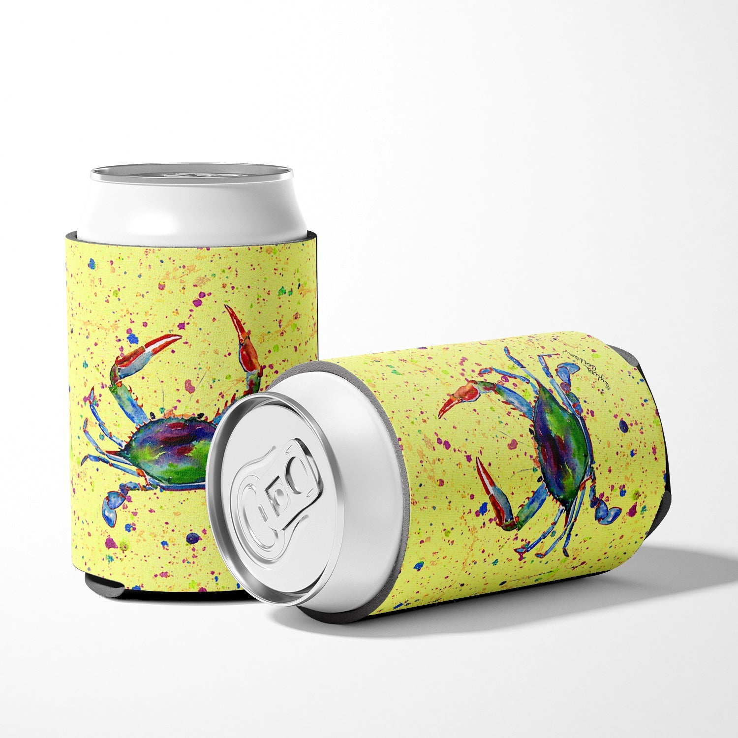 Crab Can or Bottle Hugger Cooler Sleeve for Standard 12 oz Cans, Insulated Foam Beer & Soda Can Hugger Reusable