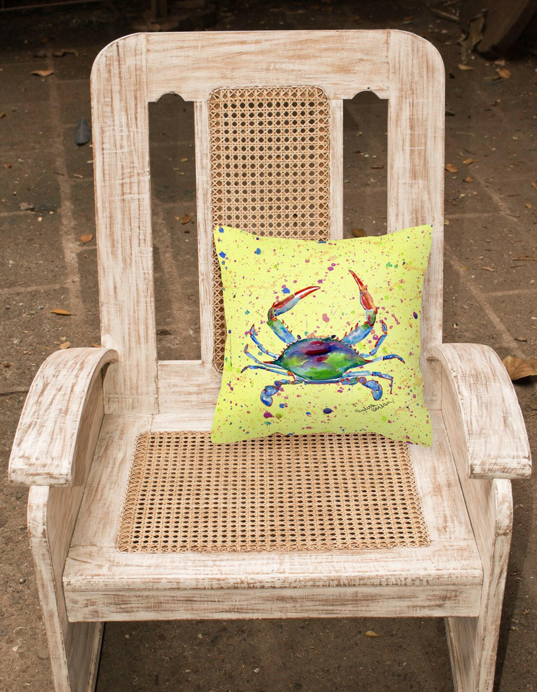 Crab Decorative Throw Pillow 14x14 Indoor Outdoor Accent Cushion, Fabric Cover with Insert for Sofa, Bed, Porch & Living Room