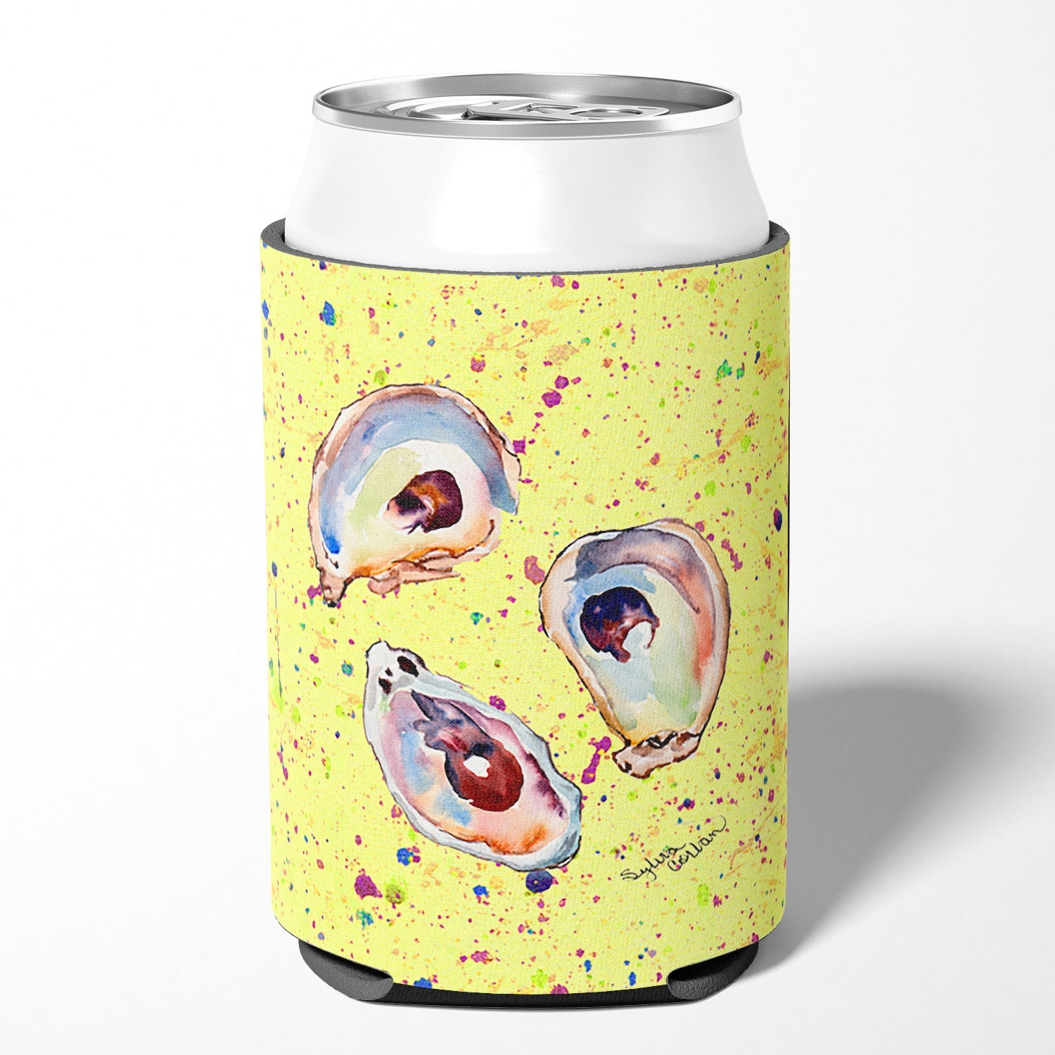 Oyster Can or Bottle Hugger Cooler Sleeve for Standard 12 oz Cans, Insulated Foam Beer & Soda Can Hugger Reusable