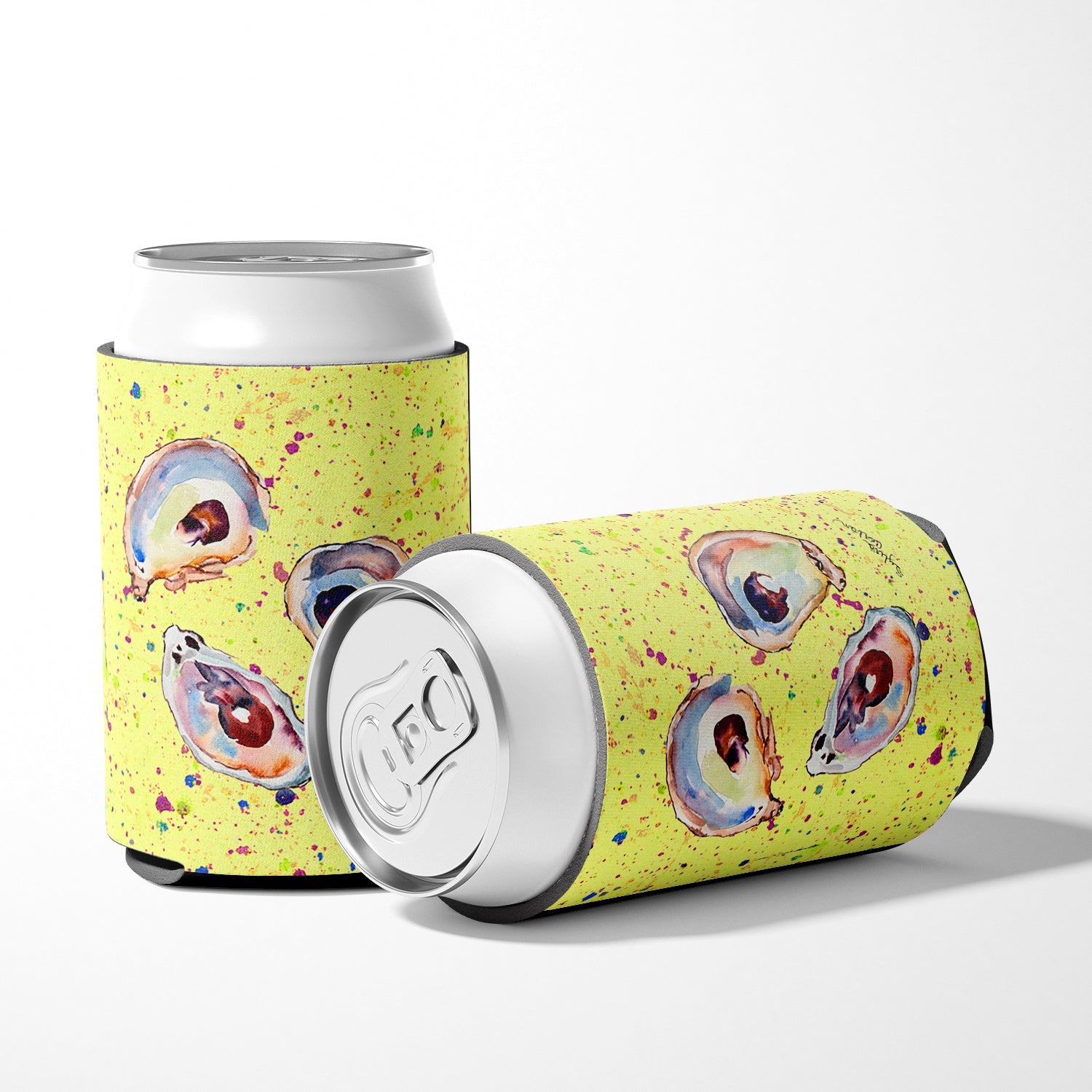 Oyster Can or Bottle Hugger Cooler Sleeve for Standard 12 oz Cans, Insulated Foam Beer & Soda Can Hugger Reusable
